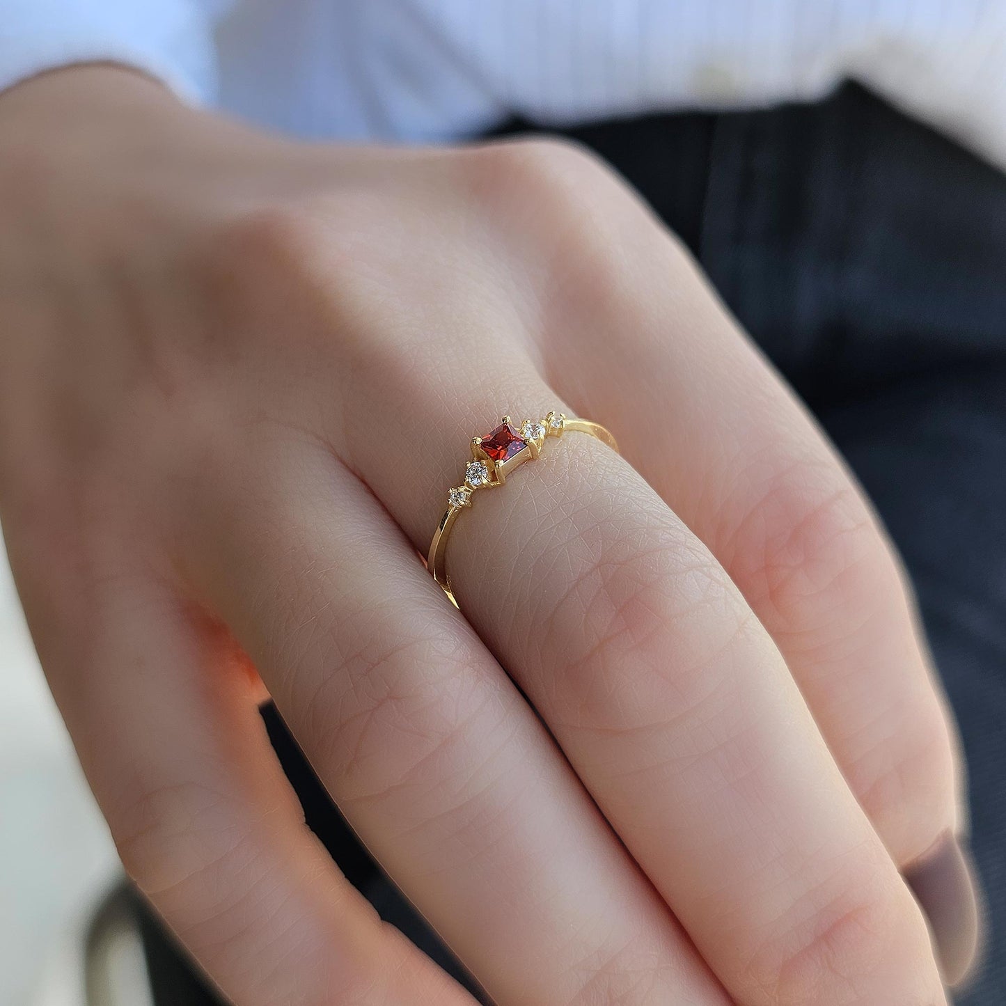 14K Gold Princess Garnet Ring - 2S122GAR