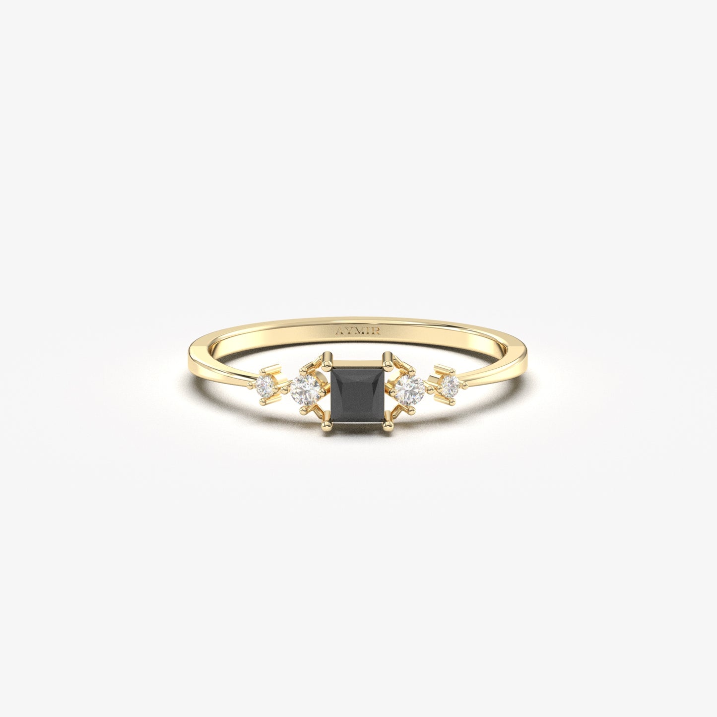 14K Gold Square Black Onyx Ring - 2S122BLK