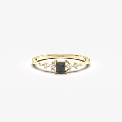 14K Gold Square Black Onyx Ring - 2S122BLK