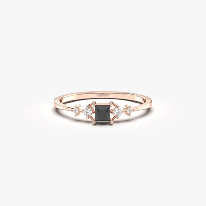 14K Gold Square Black Onyx Ring - 2S122BLK