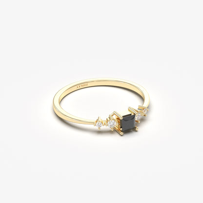 14K Gold Square Black Onyx Ring - 2S122BLK