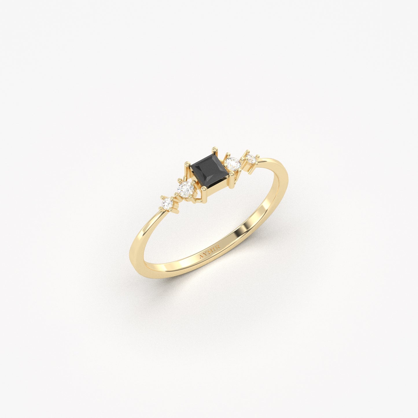 14K Gold Square Black Onyx Ring - 2S122BLK