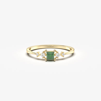 14K Gold Princess Emerald Ring - 2S122EME