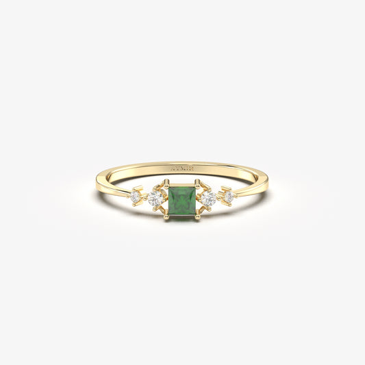 14K Gold Princess Emerald Ring - 2S122EME