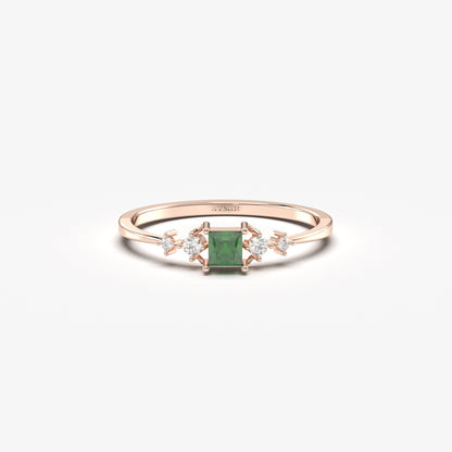 14K Gold Princess Emerald Ring - 2S122EME