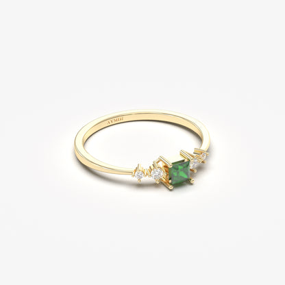 14K Gold Princess Emerald Ring - 2S122EME