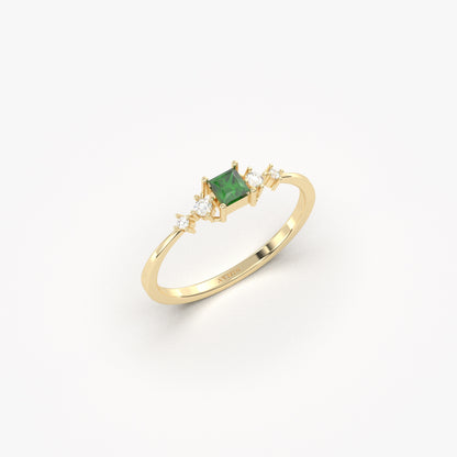 14K Gold Princess Emerald Ring - 2S122EME