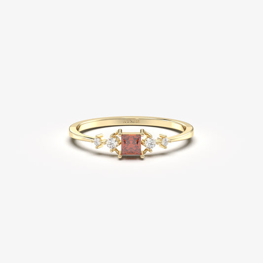 14K Gold Princess Garnet Ring - 2S122GAR