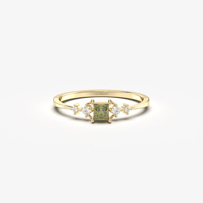 18K Gold Princess Peridot Ring - 2S122PER