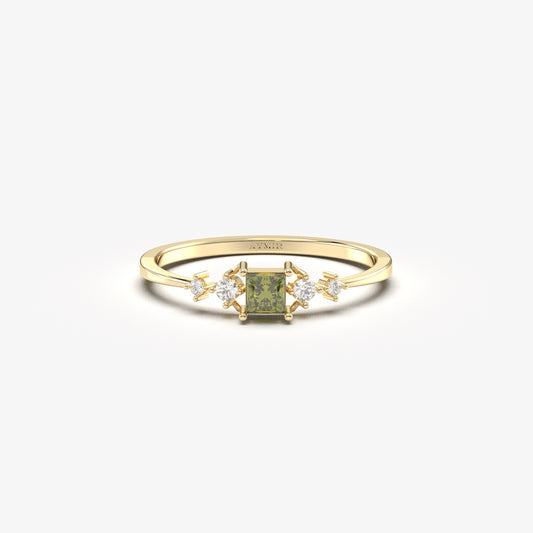 18K Gold Princess Peridot Ring - 2S122PER