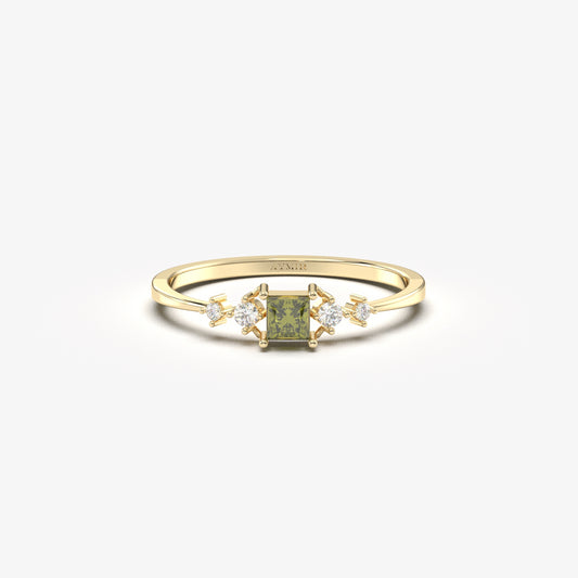 10K Gold Princess Peridot Ring - 2S122PER