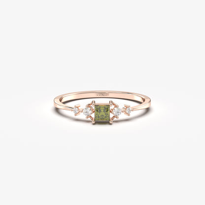 18K Gold Princess Peridot Ring - 2S122PER