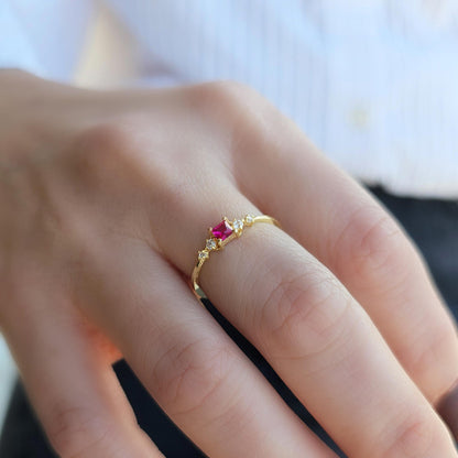 14K Gold Princess Ruby Ring - 2S122RBY