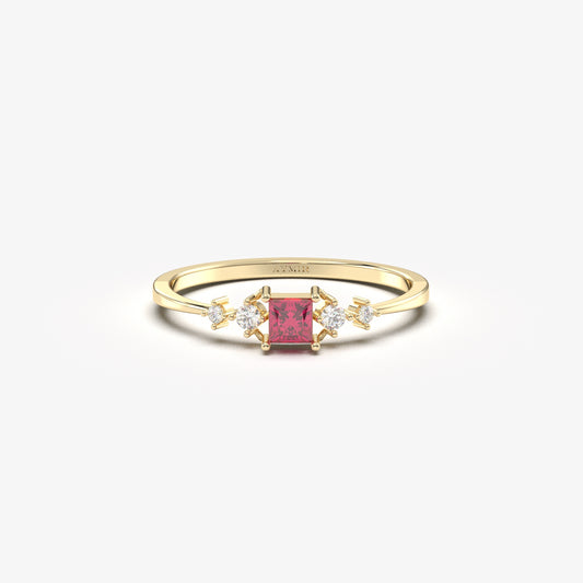 14K Gold Princess Ruby Ring - 2S122RBY