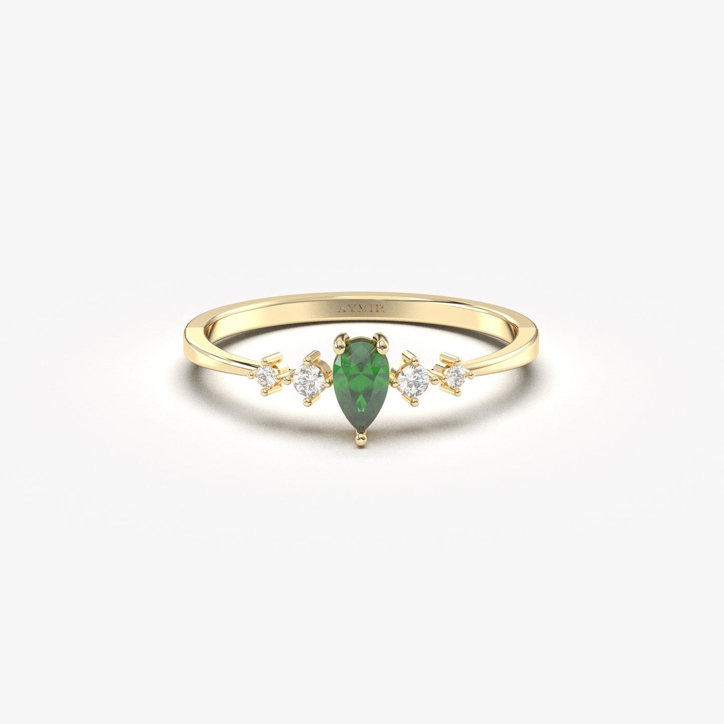 14K Gold Pear Emerald Ring - 2S123EME