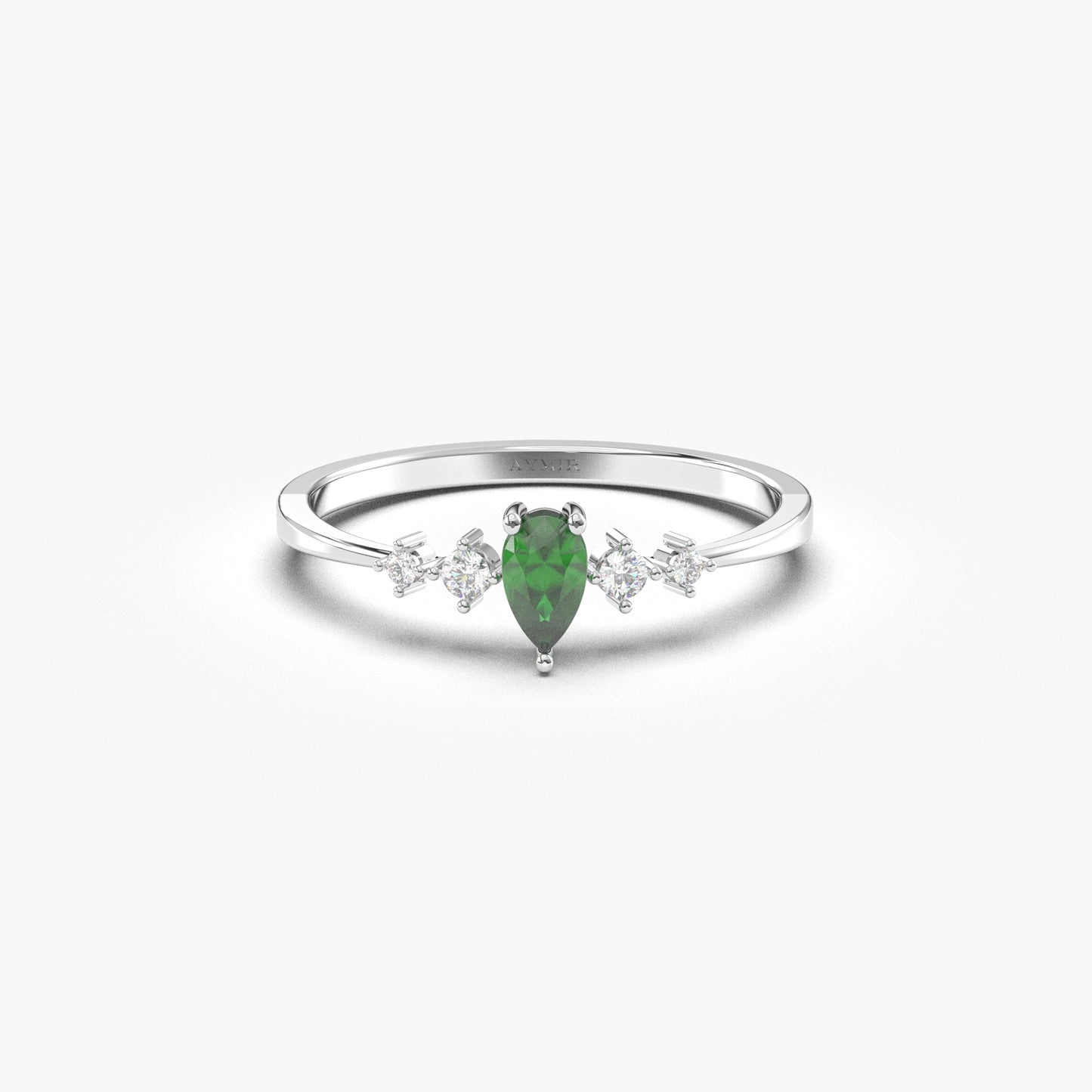 14K Gold Pear Emerald Ring - 2S123EME