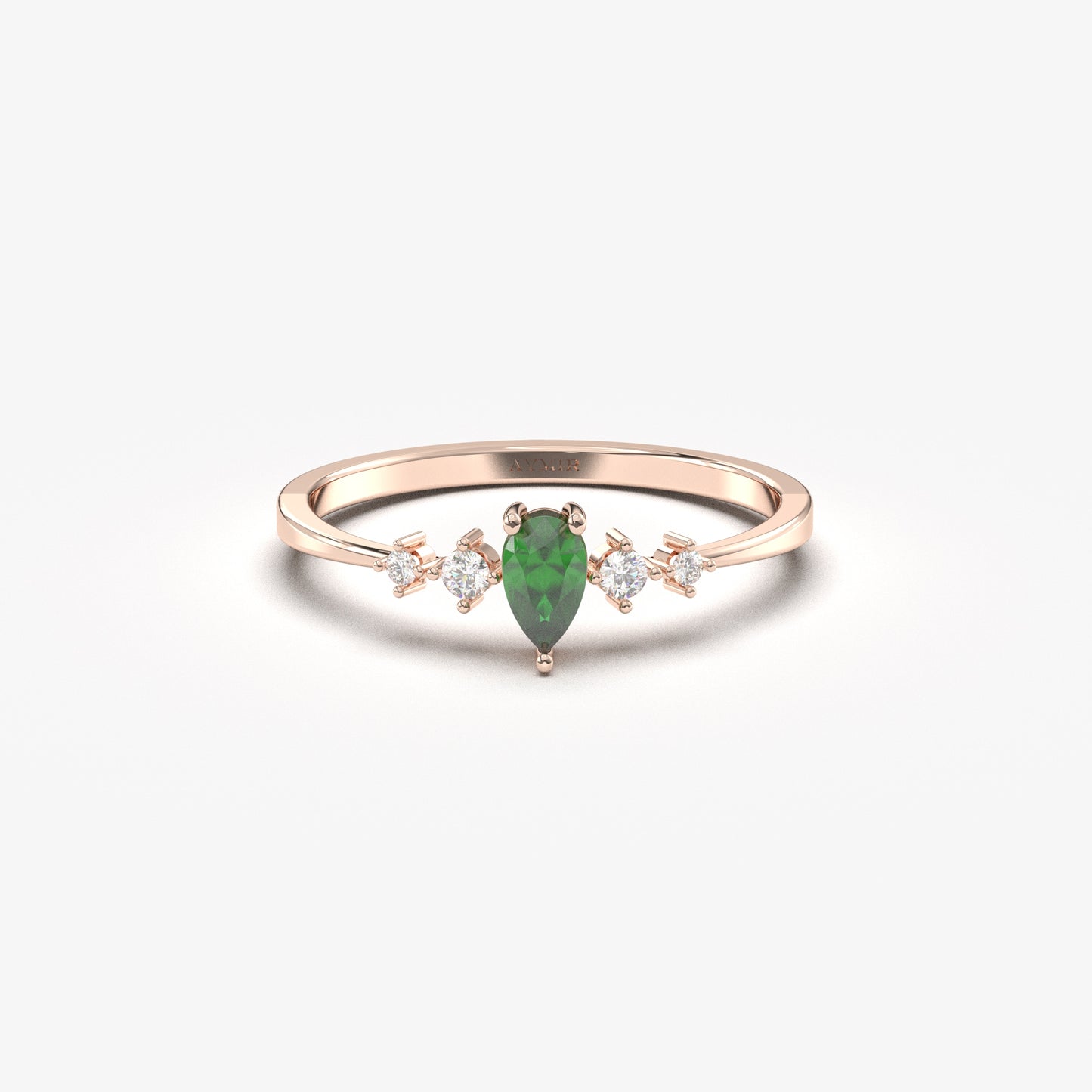 14K Gold Pear Emerald Ring - 2S123EME