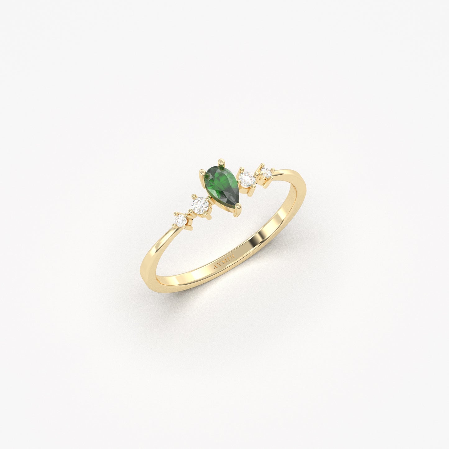 14K Gold Pear Emerald Ring - 2S123EME