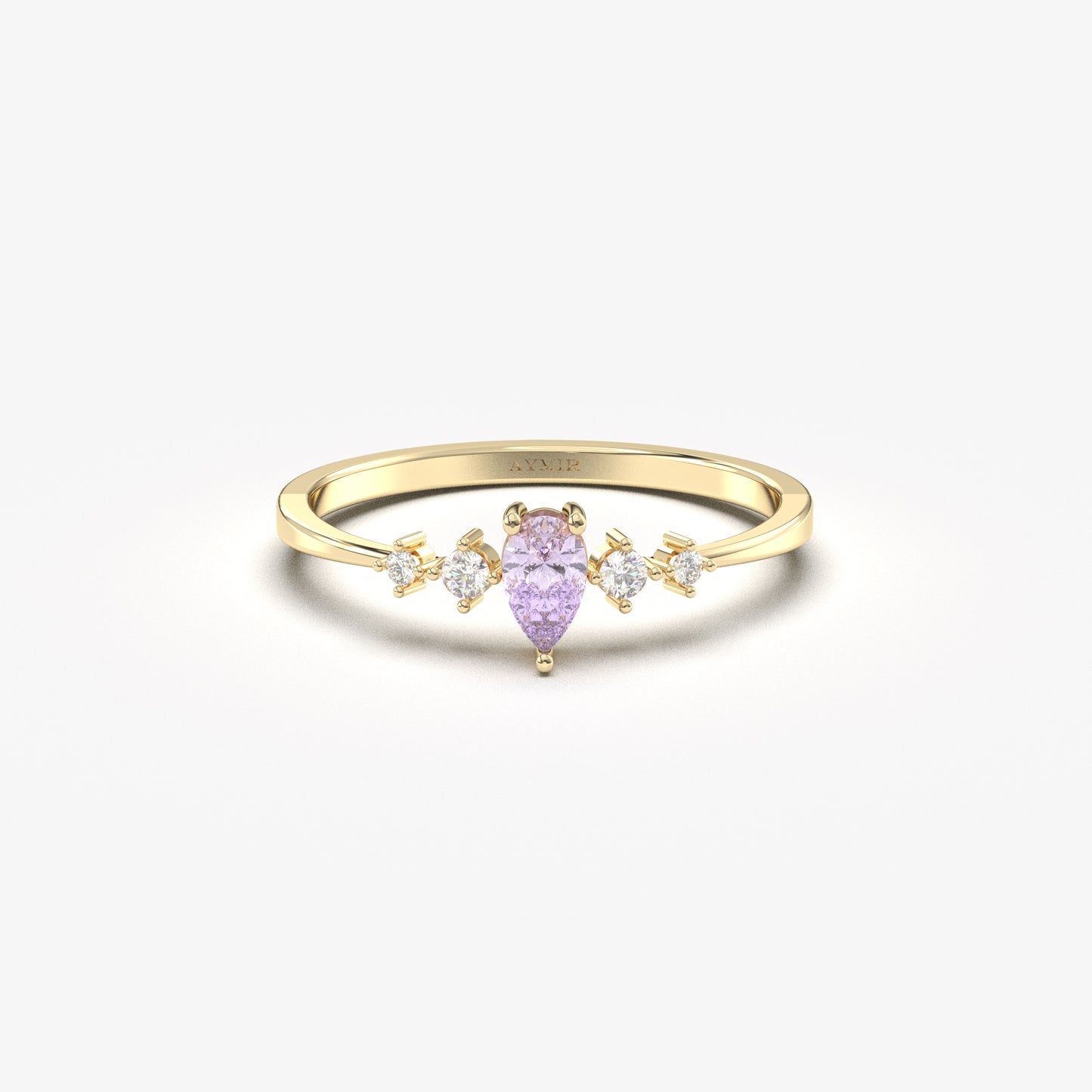 14K Gold Pear Lavender Ring - 2S123LAV