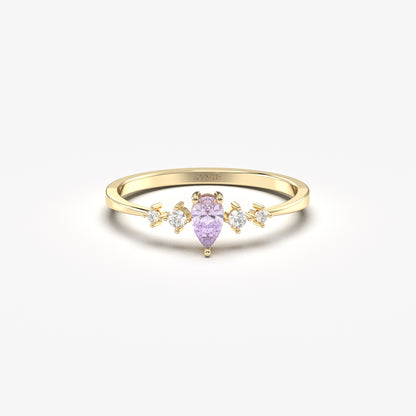 14K Gold Pear Lavender Ring - 2S123LAV