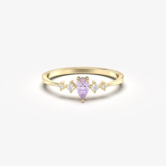 14K Gold Pear Lavender Ring - 2S123LAV