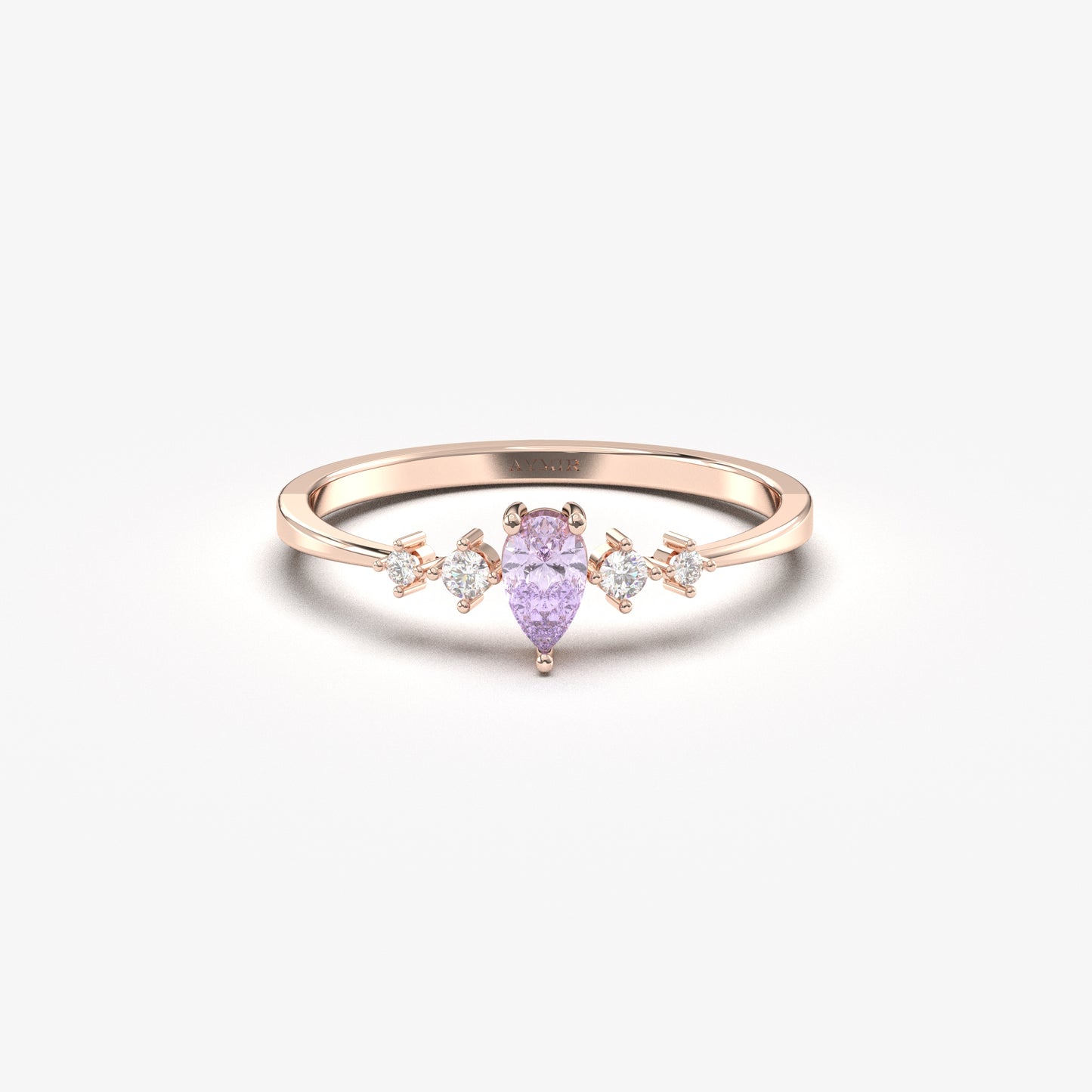 14K Gold Pear Lavender Ring - 2S123LAV