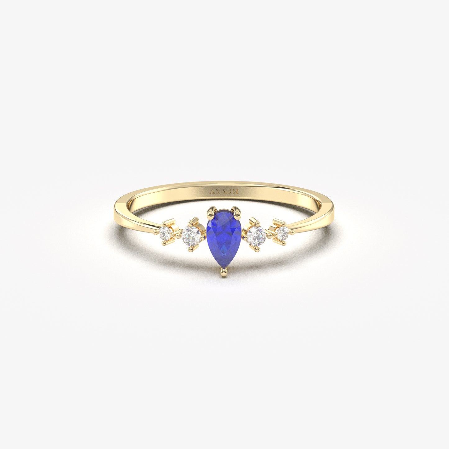 14K Gold Pear Sapphire Ring - 2S123SAP