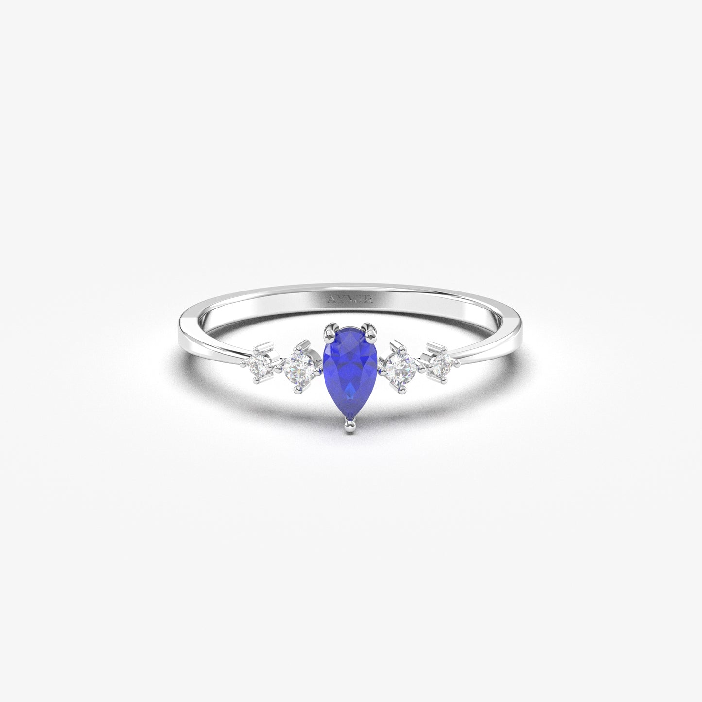 14K Gold Pear Sapphire Ring - 2S123SAP