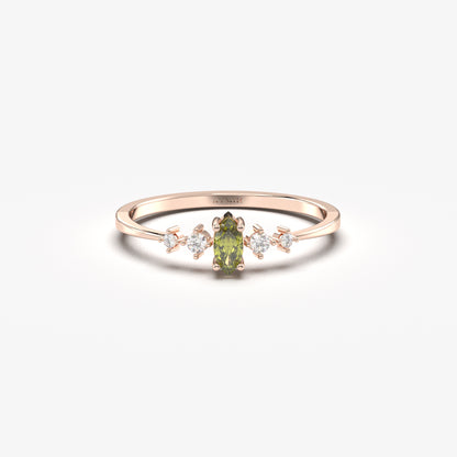 14K Gold Marquise Peridot Ring - 2S124PER