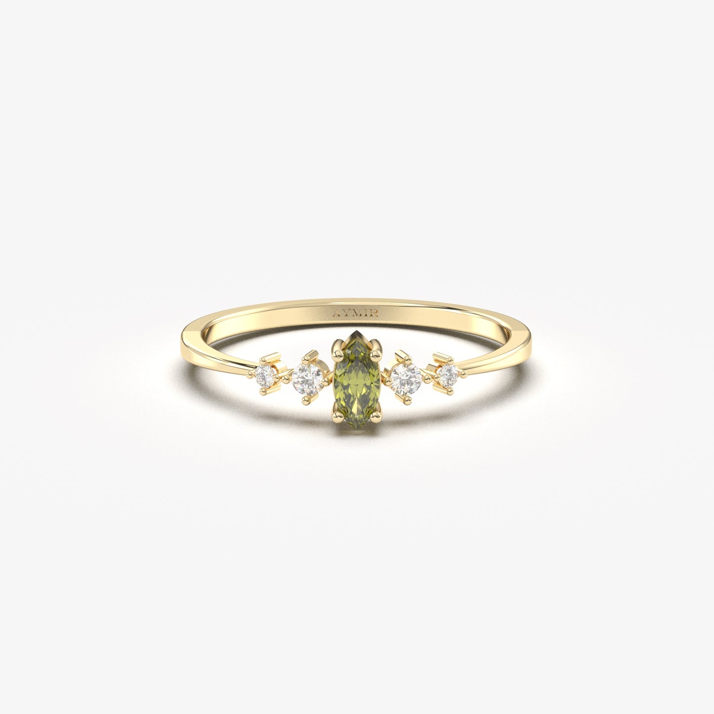 14K Gold Marquise Peridot Ring - 2S124PER