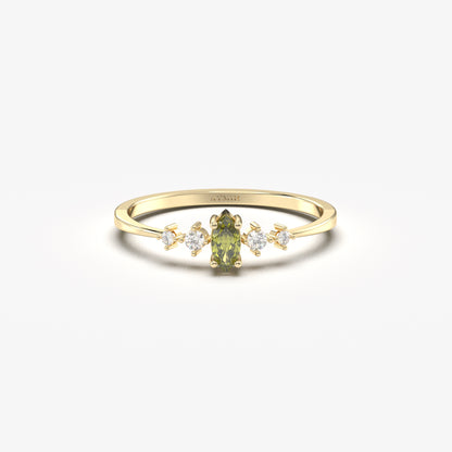 14K Gold Marquise Peridot Ring - 2S124PER