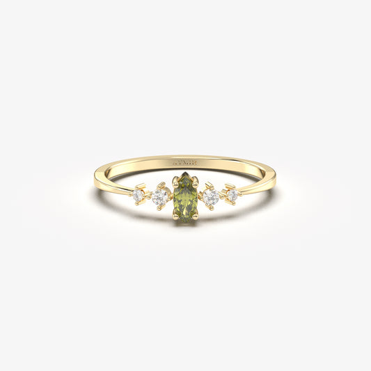 14K Gold Marquise Peridot Ring - 2S124PER