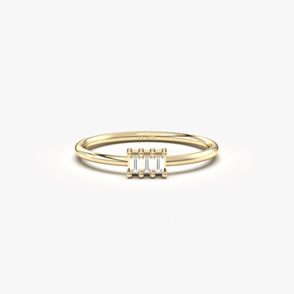 14K Gold Baguette Diamond Ring - 2S128