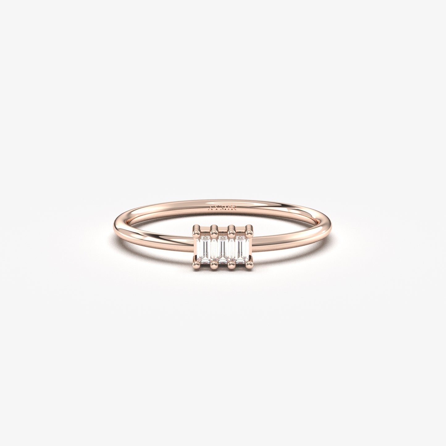 10K Gold Baguette Diamond Ring - 2S128