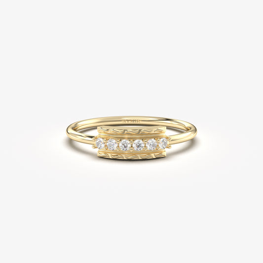 18K Solid Gold Diamond Ring - 2S134