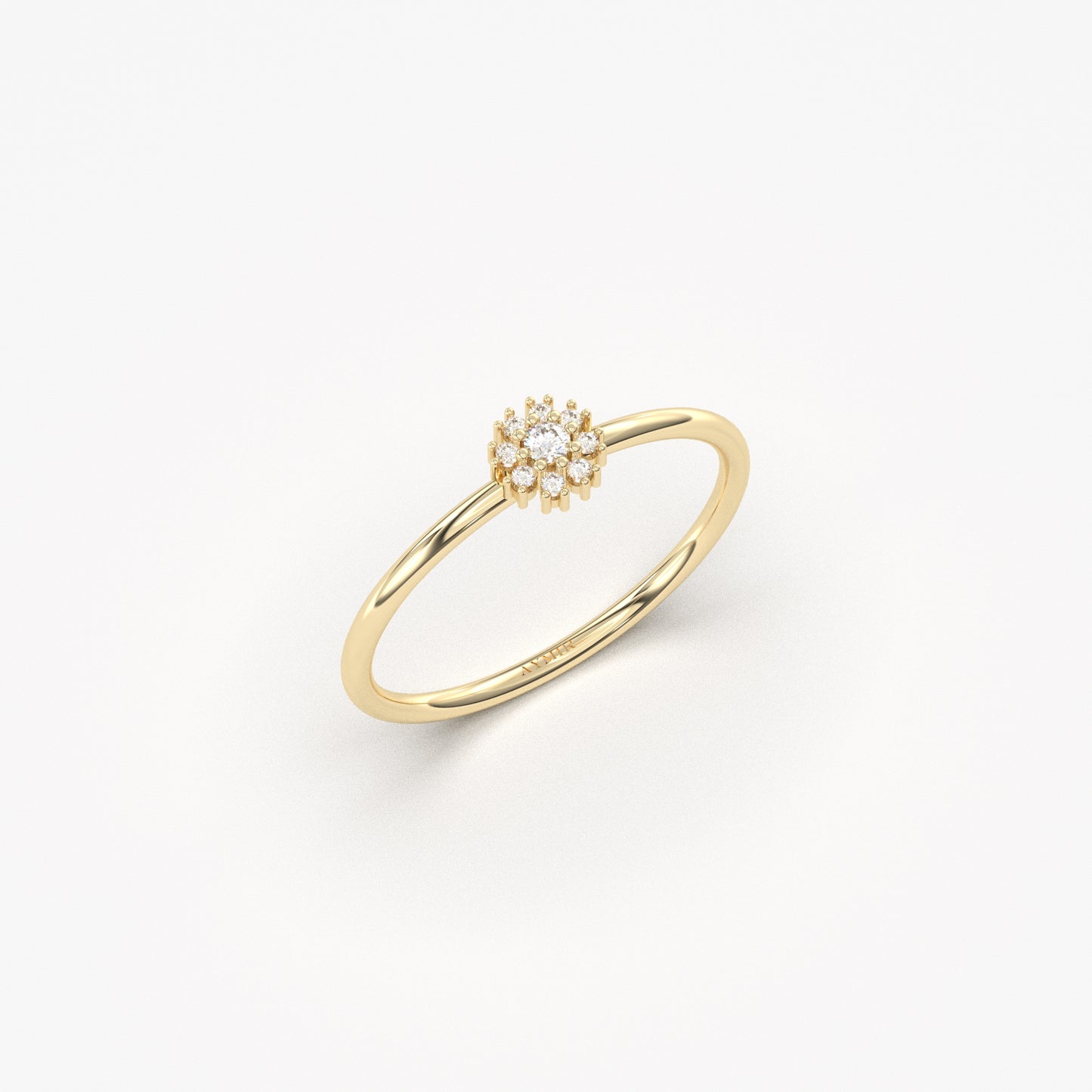 10K Gold Dainty Coronet Diamond Ring - 2S143