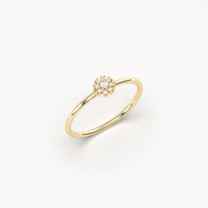 10K Gold Dainty Coronet Diamond Ring - 2S143