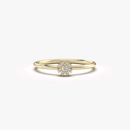 18K Dainty Coronet Gold Ring - 2S143