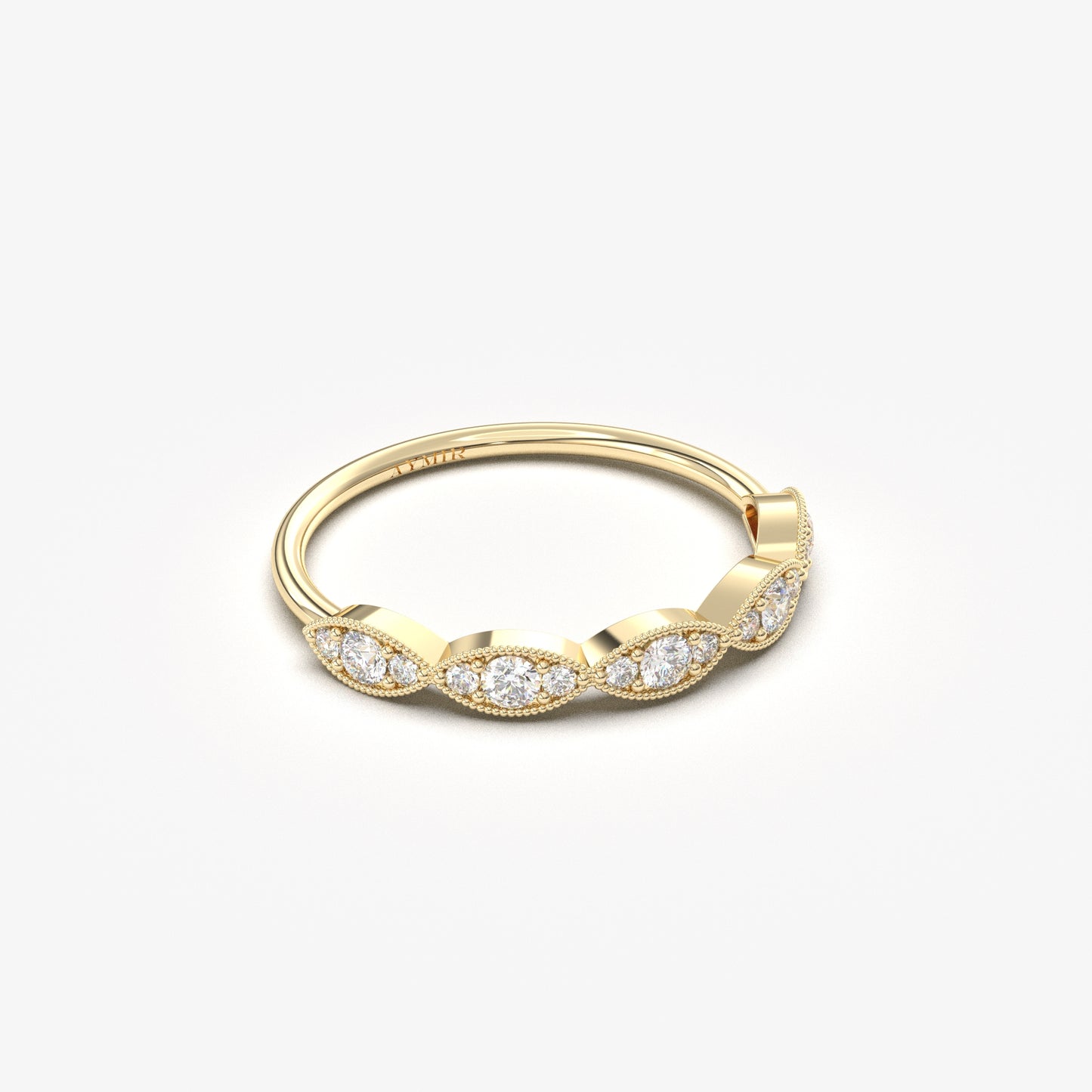 18K Gold Unique Vintage Diamond Ring - 2S15