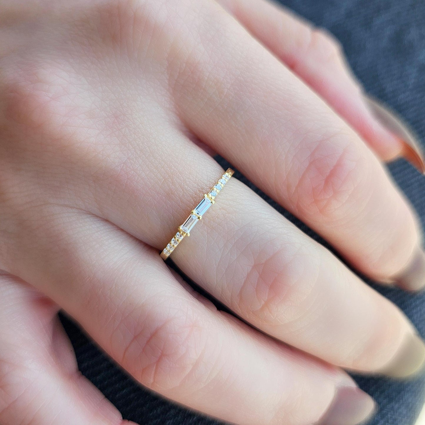 10K Gold Baguette Diamond Ring - 2S16DIA