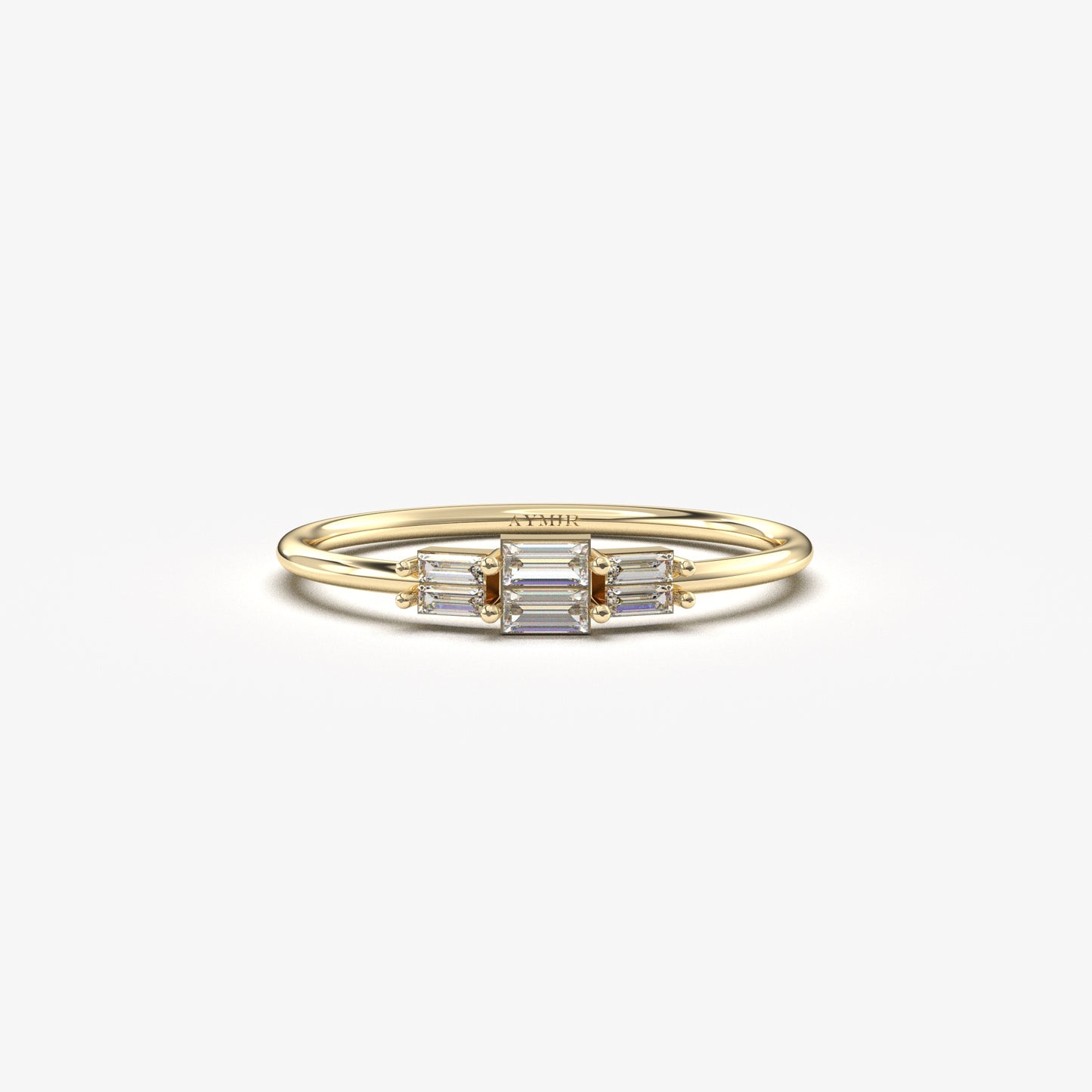 18K Gold Baguette Promise Ring - 2S160