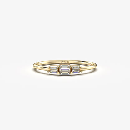 18K Gold Baguette Promise Ring - 2S160