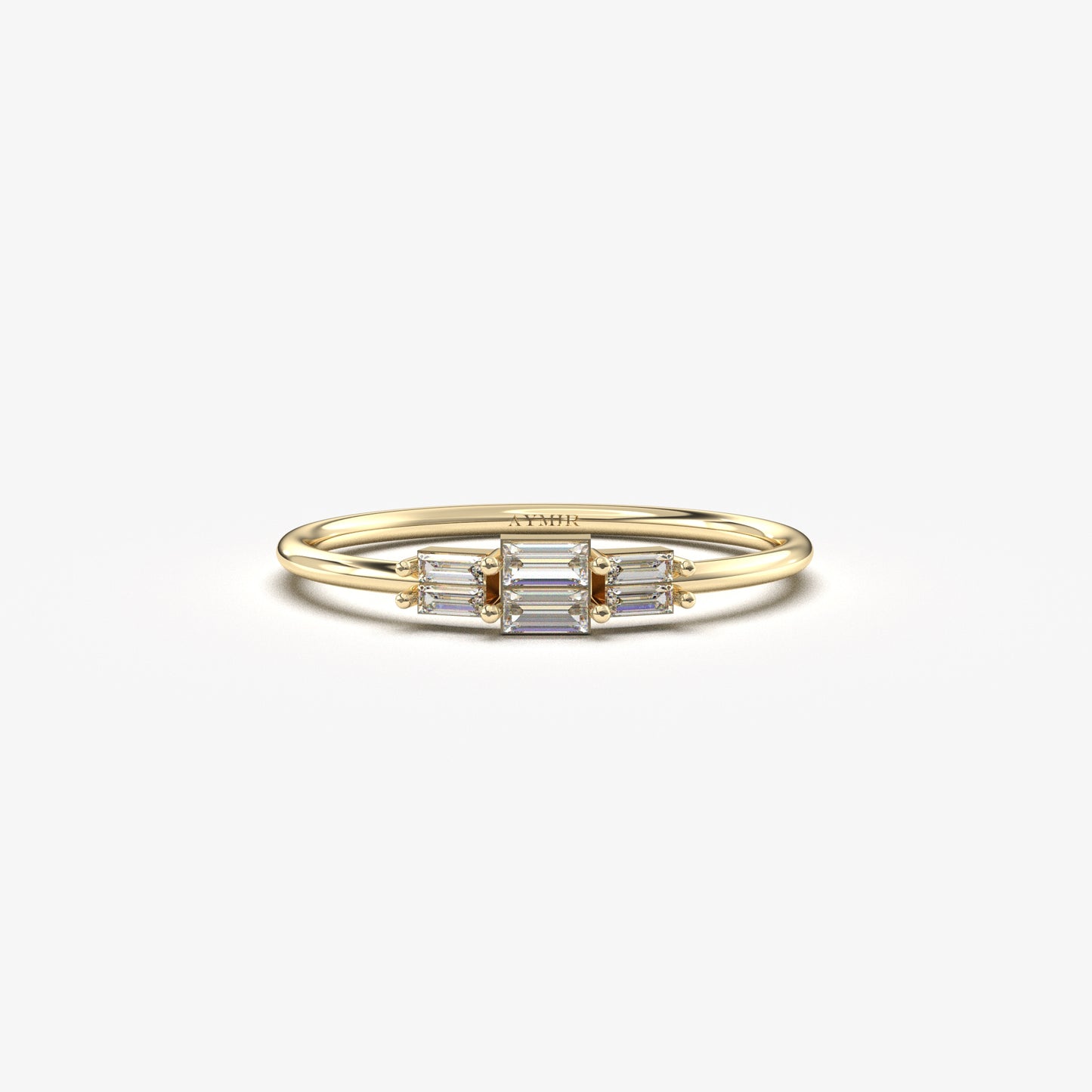 18K Gold Baguette Diamond Promise Ring - 2S160