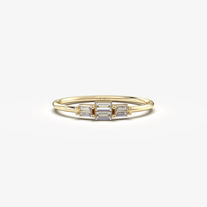 18K Gold Baguette Diamond Promise Ring - 2S160