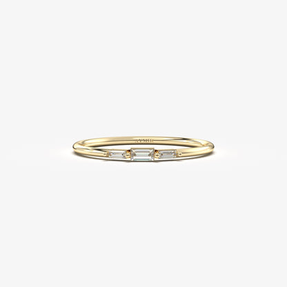 10K Gold Mini Baguette Diamond Ring - 2S159