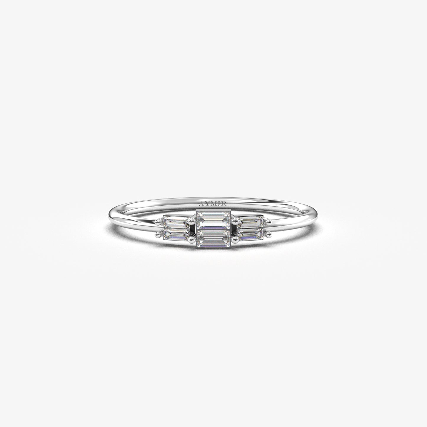 10K Gold Baguette Promise Ring - 2S160