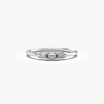 10K Gold Baguette Promise Ring - 2S160