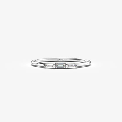 14K Gold Mini Baguette Diamond Ring - 2S159