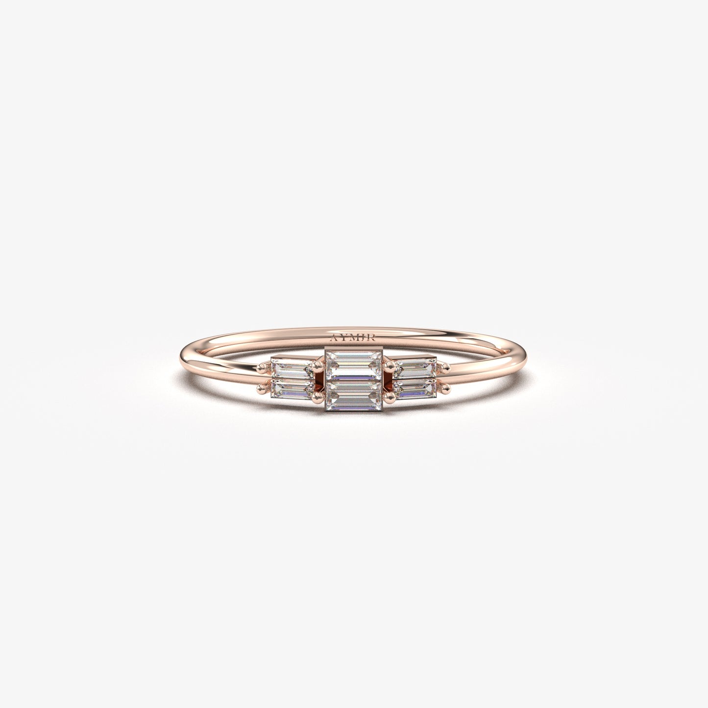 18K Gold Baguette Promise Ring - 2S160