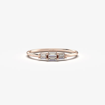 10K Gold Baguette Diamond Promise Ring - 2S160